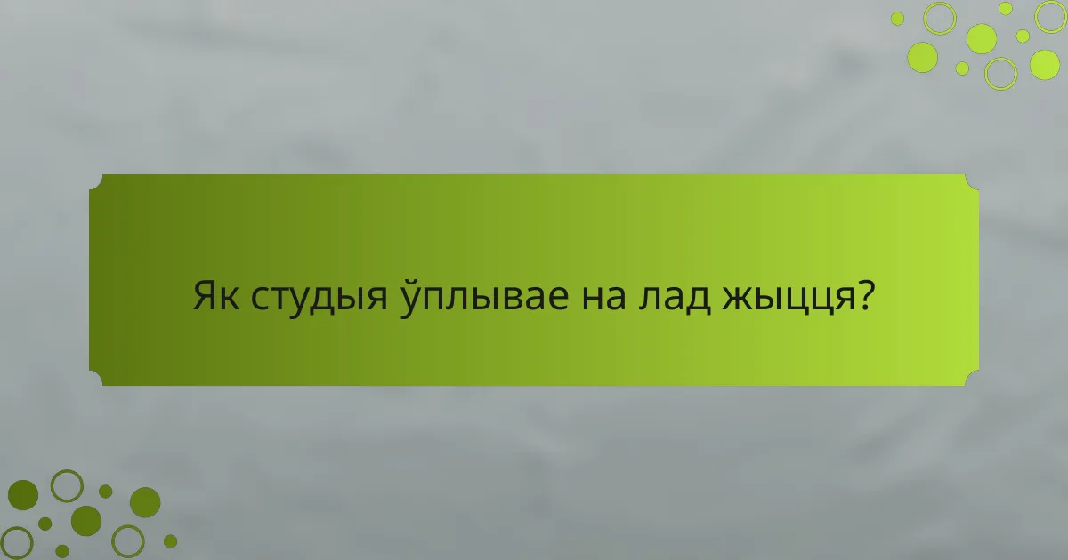 Як студыя ўплывае на лад жыцця?