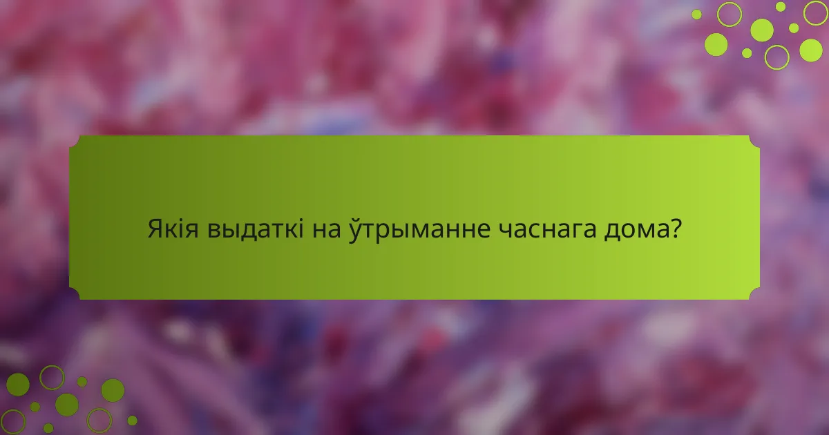Якія выдаткі на ўтрыманне часнага дома?